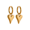 Stainless Steel Chic Heart Huggie Hoop Earrings Charm Gold Color Jewelry for Women - Image 7