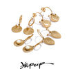French Style 316L Stainless Steel Round Leaf Drop Hoop Earrings Gold Pvd Plated Charm Thicker Shell Jewelry - Image 1