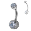 Titanium Belly Button Rings 10mm 12mm with Round CZ Internally Threaded Navel Rings Belly Bars - Image 11
