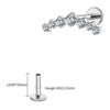 Titanium 16G CZ Cluster Climber Stud Earring Labret Helix Tragus Cartilage Stud Flatback Piercing - Image 8