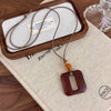 Vintage Irregular Hollow Wooden Heart Geometric Pendant Long Sweater Chain Necklace For Women Charms Jewelry - Image 10