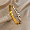 Chic Gold Color Simple 316L Stainless Steel Bangles Bracelets for Women Charm Zircon Jewelry Gift - Image 14