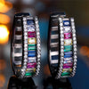 Charm Female Rainbow Zircon Stone Hoop Earrings Rose Gold Color Wedding Jewelry For Women - Image 8