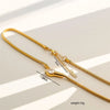 316L Stainless Steel Snake-Chain Necklace with Small Stone Pendant - Image 2