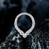 Teardrop Cubic Zirconia Hinged Septum Hoop with 16G Gauge - Image 12