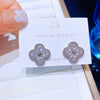High End CZ Crystal Flower Stud Earrings for Women Platinum Plated Cubic Zirconia Jewelry - Image 7