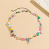 Colorful Seed Bead Woven Flower Choker Necklace - Image 3