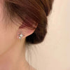 Silver Color Cross Star Zircon Stud Earrings for Women Girl Korean Four-Pointed Star Personality Earrings Jewellery - Image 2