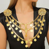 Kurdish Body Jewelry Arabic Gold Color Metal Coin Chain Tassel Bib Necklace Women's Party Wedding Clothing Accessory - Image 7