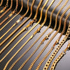 Men Women Necklace Gold Color Snake Miami Cuba Wheat Spiga Paima Link Round Box Curb Chain 24" Choker - Image 1