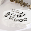 8 Pairs Earrings for Men Steel Mens Black Earrings Multipack Stud Huggie Small Hoop Earrings Set - Image 2