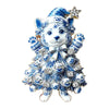 Christmas Enamel Brooch Vintage Blue White Porcelain Style Santa Snowman Cat Reindeer Lapel Pin Xmas Festive Badge CoatSweater - Image 20