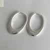 Silver Earrings For Women Shinning Oval Big Hollow Earring Jewelry Prevent Allergy Party Accessories Gift - Image 4