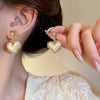 Flower Pearl Heart Drop Earrings Silver Needle Hollow Out Earrings Retro Accessories Women Wedding Jewelry - Image 5