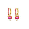 2PCS Stainless Steel Water Drop Hoop Earring For Women Gold Plated Cubic Zirconia Square Earring Piercing Jewelry - Image 11