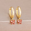 2Pcs 12 Constellation Birthstone Little Gold Plated Ear Hoop Earrings Cubic Zirconia Butterfly Pendant Party Wedding Jewelry - Image 9