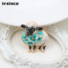 Chinese Zodiac Sheep Brooch Blue and White Porcelain Rhinestone Enamel Ram Lapel Pin Animal Jewelry Gift for Women Collector - Image 8