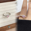 Charm Pink Heart Zircon Rings for Women Silver Color Stainless Steel Crystal Necklace Jewelry Set Gift Colorfast - Image 1