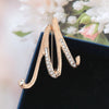 Women Rhinestone Brooch A-Z English Letter Gold Color Metal Pins Crystal Alphabet Jewelry Shirt Clothes Accessories Gift - Image 18