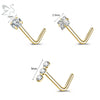 ZS 3-4Pcs/lot Gold Color Stainless Steel Nose Stud Set Heart Star Round Crystal Nose Piercing L Shape Nostril Piercing 18g/20g - Image 11
