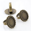 Fit 13x18mm 5pcs Bronze Antique Silver Plated Color Oval Adjustable Ring Settings Blank/Base,Fit 13x18mm Glass Cabochons - Image 3