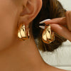Silver Double Circle Hoop Earrings for Women Thick Geometric Drop Earrings Jewelry Gifts - Image 7