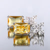 Simple and Elegant Square Cubic Zirconia Earrings Bling Yellow CZ Dangle Women Wedding Engagement Jewelry - Image 6