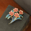Multi-Style Floral Brooches, Enamel Rhinestone Flower Lapel Pins for Women - Image 8