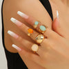 3 Pieces Of Retro Punk Exaggerated Asymmetrical Ring Set, Suitable For Women's Simple Geometric Hollow Circular Uniq - Image 4