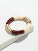 Acrylic Bamboo Curved Tube Couple Bracelets for Women Men Leopard Resin Chunky Elbow Beads Elastic Bangle Stack Jewelry Gift - Image 9