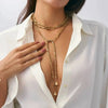 IngeSight.Z Irregular Gold Color Ccb Bead Pendant Necklace Women Punk Multilayer Y-shaped Necklace Jewelry Gift - Image 7