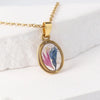 Stainless Steel Dried Flower Pendant Necklace For Women Irregular Round Geometric Clavicle Chain Wedding Jewelry Gift - Image 12