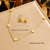 316L Stainless Steel Pearl Butterfly Flower Golden Necklace Earrings For Womens Party Gift Jewelry Set - Image 2
