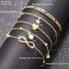 5 Pcs Metal Butterfly Star Heart Pendant Anklets Set Bohemia Vintage Pearl Pendant Foot Bracelet Beach Woman Jewelry - Image 6