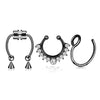 3Pcs Fake Nose Ring Magnetic Septum Ring Fake Nose Ring Hoop Stainless Steel Horseshoe Clip On Nose Ring No-Pierced Septum Ring - Image 12
