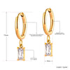 Stainless Steel Geometric Square Hoop Earrings Black/White/Red/Green CZ Crystal Bohemia Party Earrings For Women - Image 2