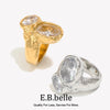 Zircon Double-headed Ring For Women Gold Plated Stainless Steel Rings Women's Jewelry Decoration Accessories Gift - Image 1
