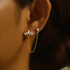 1PC Silver Crown Chain Tassel Zircon Drop Earrings For Women Gold Minimalism Earrings Jewelry Gift - Image 2