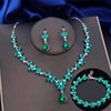 3Pcs lime green Jewelry Sets for Women Earrings Bracelets Choker Necklace Set Prom Bridal Wedding Jewellry Accessories - Image 9