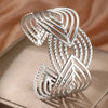 Stainless Steel Punk Retro Hollow Design Bangle Men And Women Simple Adjustable Open Bangle Jewelry Party Gifts - Image 6