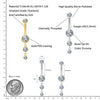 Titanium 14G Dangle CZ Gems Belly Button Ring Cubic Zirconia Drop Pendant Navel Nail Body Piercing Jewelry - Image 2