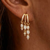 Gold Plated Drop Dangle Earrings Dainty Triple Huggie Earrings for Women CZ Drop Stud Earrings Jewelry - Image 6