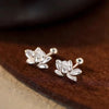 Silver Vintage Lotus Earrings Cute Sweet Irregular Earrings Jewelry Gift - Image 9