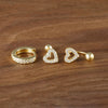 3PCS Stainless Steel Heart Zircon Tiny Hoop Earrings Set For Women Small Huggie Stud Helix Cartilage Piercing Jewelry - Image 6