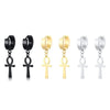 Drop Cross Earring Mens Egyptian Ankh Michael Hang Dangle Earrings Black Stainless Steel Male Punk Jewelry - Image 1