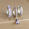 3PCS Colorful Cubic Zirconia Stainless Steel Hoop Earrings Set for Women Pendant Water Drop Earring Cartilage Piercing Jewelry - Image 7