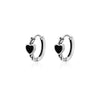 Silver Black Heart hoop Earrings Temperament Simple Inlaid for Women Wedding Jewelry Accessories - Image 6