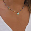The Small Fresh Green Stone Beaded Necklace Copper Alloy Bigeville Eye Pendant Decoration Women Gilrs Birthday Gift - Image 8