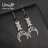 Goth Stainless Steel Earring Triple Rune Moon Phase Pentagram Earrings Woman Men Vintage Jewelry Ear Piercing Witch Knot - Image 1