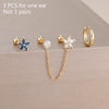 Three-Piece Floral Stud Earring Set with Linked Details - Image 7